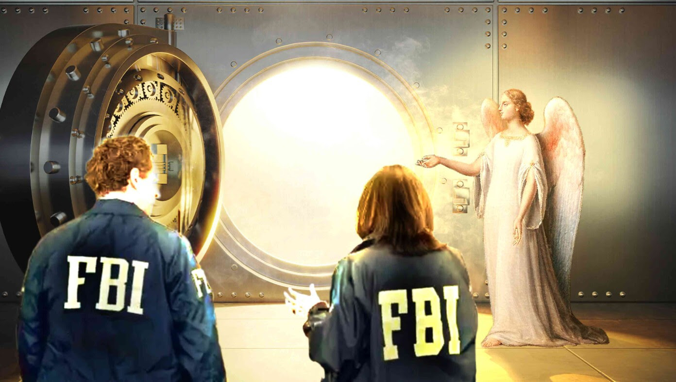 Angel Outside Trump’s Empty Safe Tells FBI Agents, 'Behold! The Document You Seek Is Not Here!'