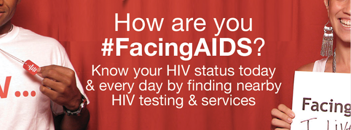 How are you #FacingsAIDS? Know your HIV status today & everyday by finding nearby HIV testing & services.