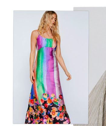 tie dye floral placement print embellished maxi dress