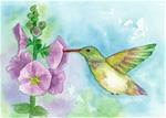 Hollyhock Hummingbird - Posted on Tuesday, March 24, 2015 by Cathie Richardson