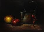 Silver Pot and Apples. Oil on gallery wrapped canvas - Posted on Sunday, November 30, 2014 by Nina R. Aide