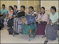 Maids at Colombo airport