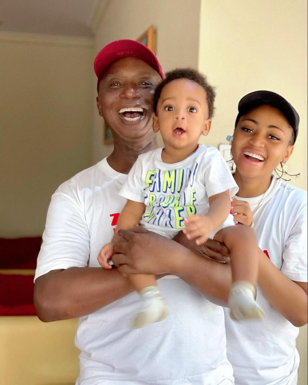 Lovely photos of Regina Daniels with her husband, Ned Nwoko and their son, Munir