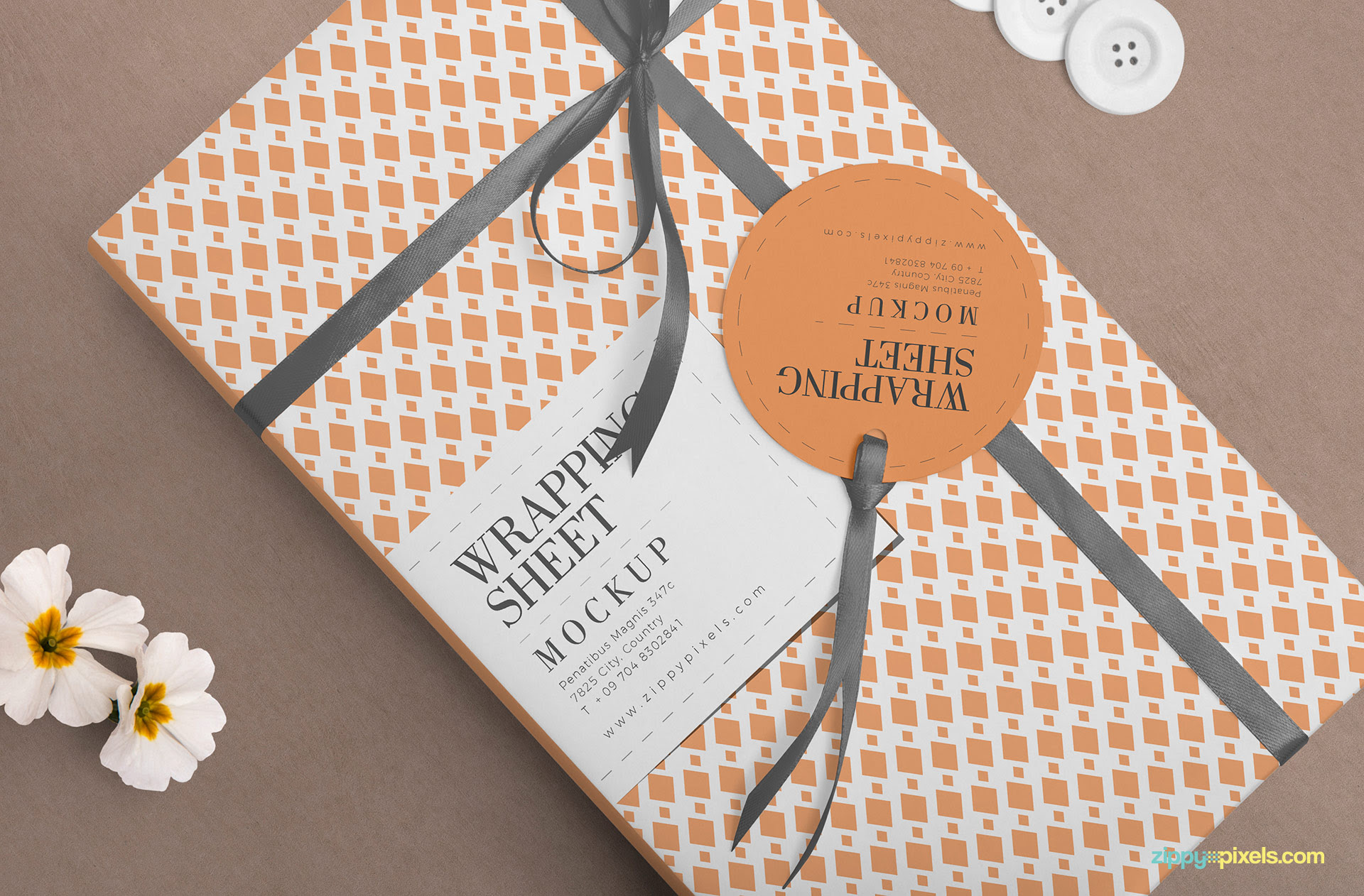 Free Attractive Wrapping Paper Mockup ZippyPixels