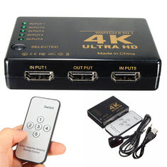 5-Port 1080p HD 3D Switcher Video Hub For PS3 HDTV