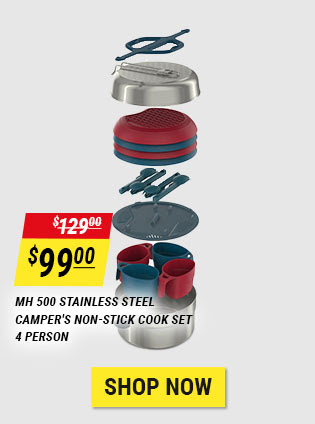 MH 500 Stainless Steel Camper's Non-Stick Cook Set 4 Person