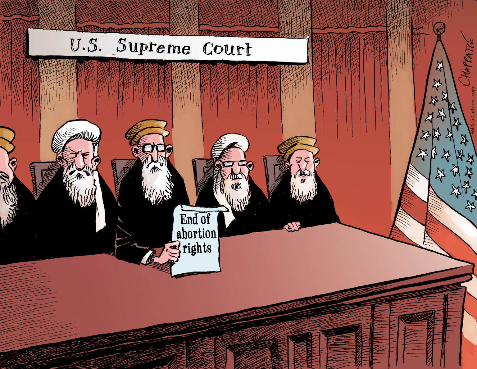 Republicans are like American Taliban who have packed the Supreme Court and deny women their rights.