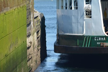 Photo of Elwha passing through Hiram M. Chittenden