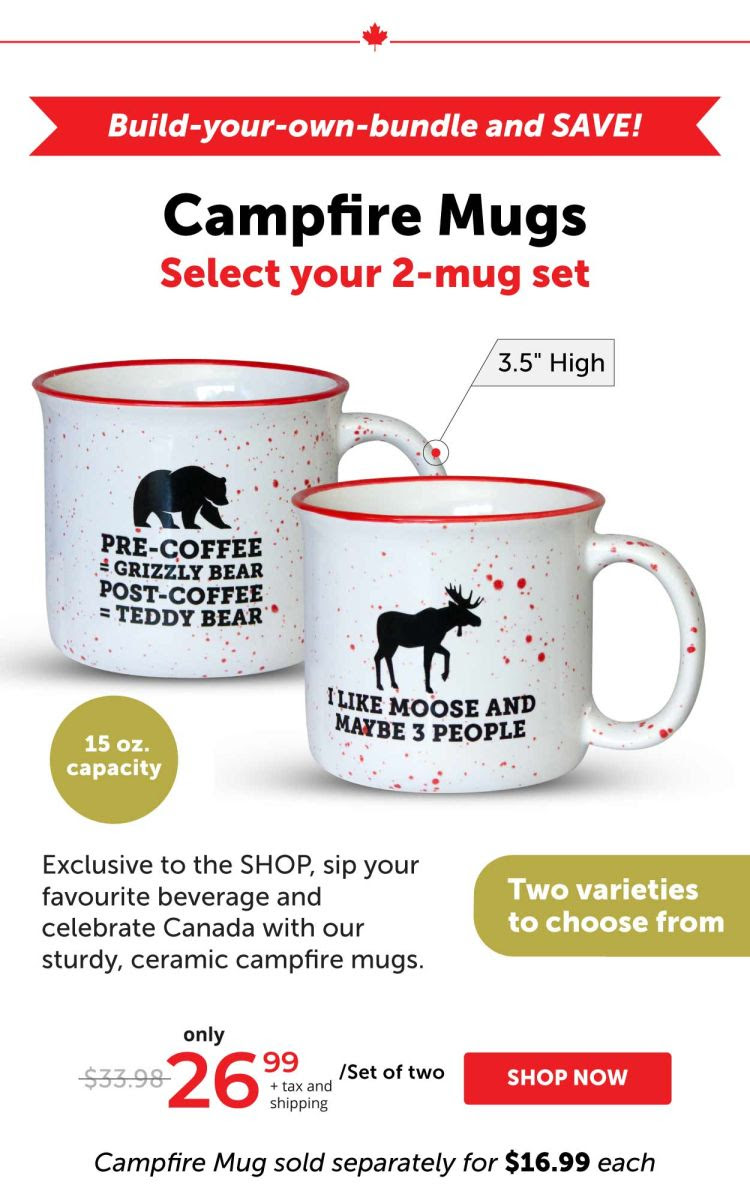 Campfire Mugs (white) – Select your 2-mug set