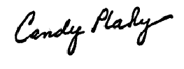 Candy Plahy signature.