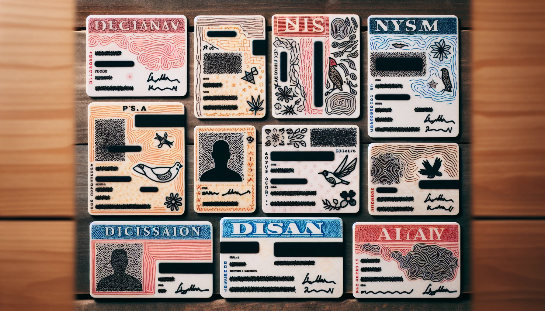 Examining state-specific symbols and signatures on identification cards