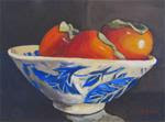 506.  Persimmons in a Blue and White Bowl - Posted on Thursday, November 27, 2014 by Diane Campion