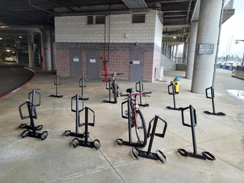 Photo of new bike stations at Bremerton terminal