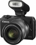 Canon EOS-M Mirrorless Camera (Black, Body with 18-55 mm Lens & Speedlite-90x Flash) 