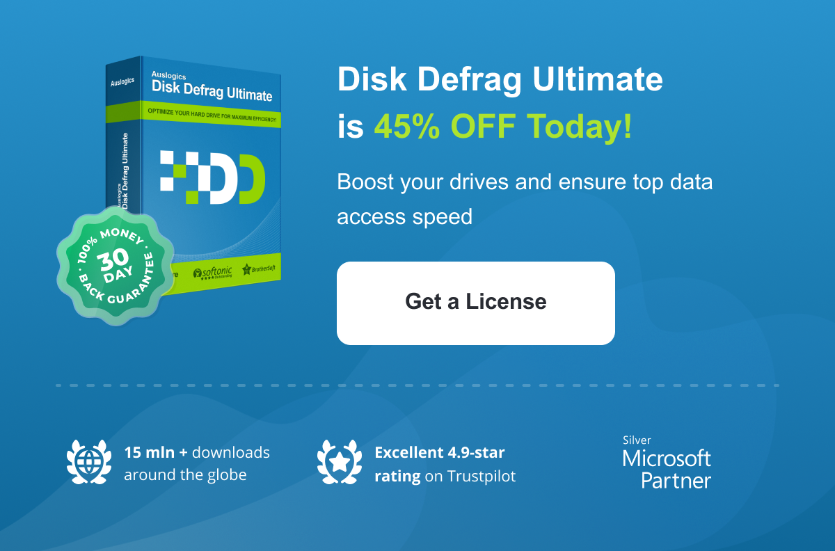 45% Off on Auslogics Disk Defrag Ultimate Discount Coupon