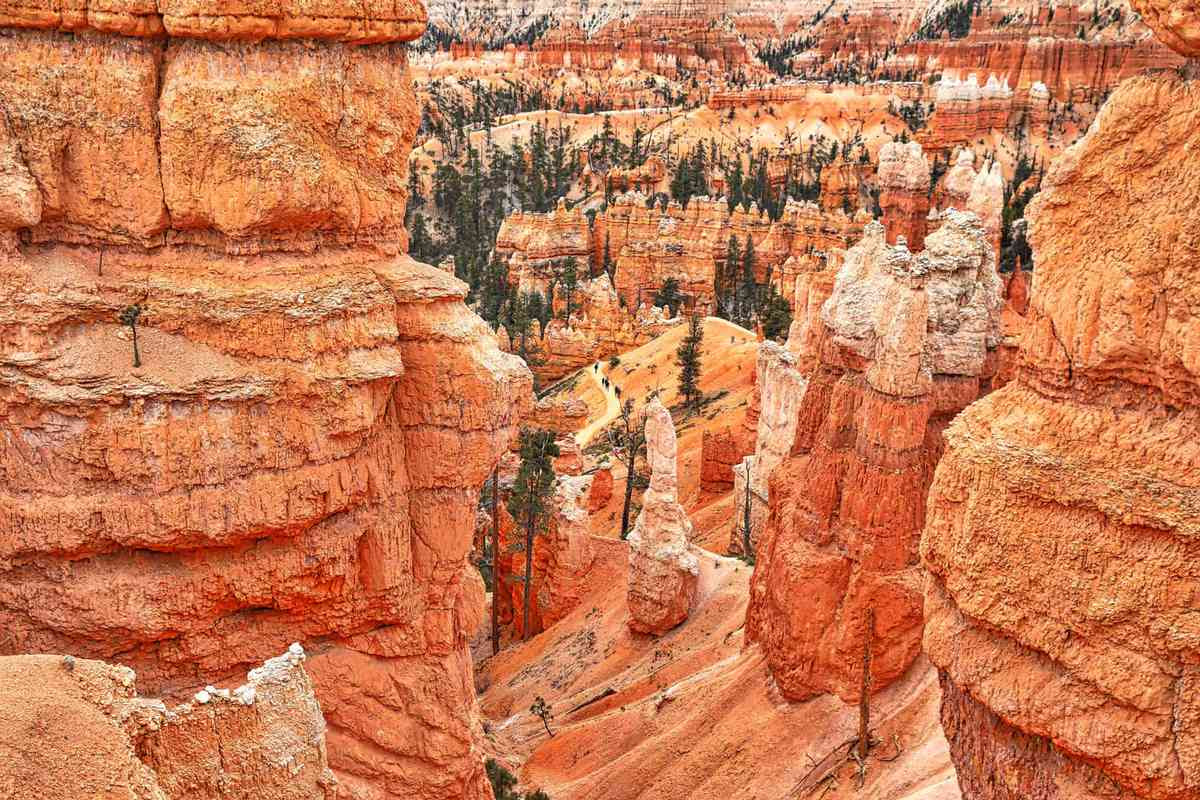 Hiking in Bryce Canyon National Park on the Queens Garden Trail.