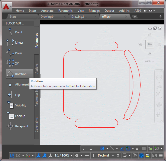 AutoCAD Block Editor - Click for larger
