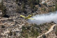 Aerial firefighters put out blaze ignited by Palestinian Authority arsonists near Jerusalem on Saturday.