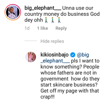 "Get off my page with that crap!!!" - Kiki Osinbajo fires back at man who said she used Nigeria