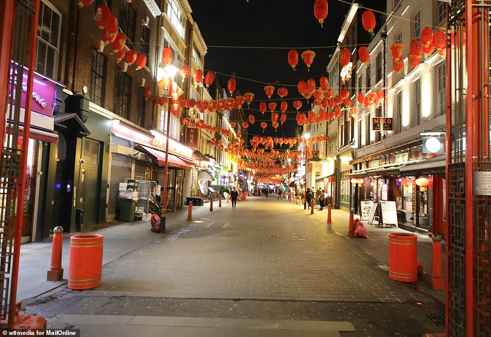 Britain's ninth case was diagnosed on Wednesday. The victim, a woman, is currently being treated for the illness at Guy's and St Thomas' hospital in south London. Pictured: The streets of London's Chinatown saw almost no footfall yesterday amid wide-spread coronavirus fears