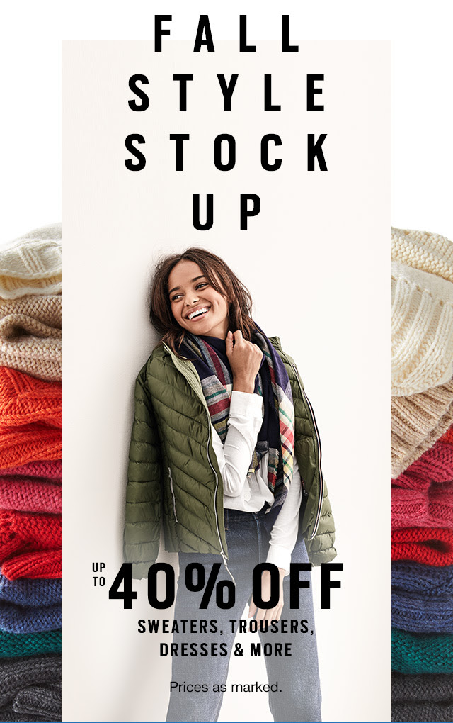 FALL STYLE STOCK UP | UP TO 40% OFF SWEATERS, TROUSERS, DRESSES & MORE