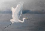 Egret In Blue - Posted on Monday, November 24, 2014 by Bruce Hedges