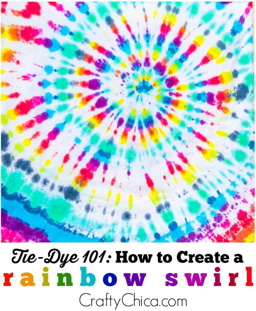 How to create a rainbow swirl on Craftychica.com #tiedye #tiedyerainbowswirl
