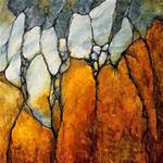 Geological Abstract Art Painting "Marble Palisade" by Colorado Mixed Media Abstract Artist Carol Nel - Posted on Wednesday, January 14, 2015 by Carol Nelson