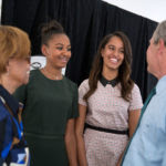 50th_Anniversary_of_the_Selma_Marches_-_Backstage,_former_President_Bush_talks_with_Sasha_and_Malia_Obama_and_Marian_Robinson