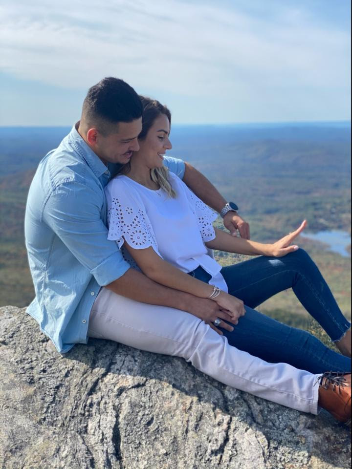 My engaged friends on Mount Monadnock summit