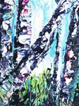 Birches On Aqua - Posted on Thursday, February 19, 2015 by Cynthia Van Horne Ehrlich