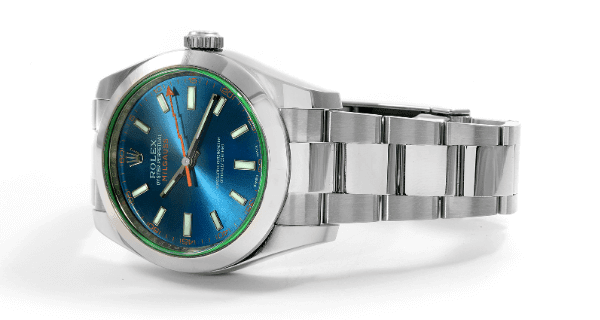 Rolex Milgauss Blue Dial Green Crystal Mens Watch 116400GV