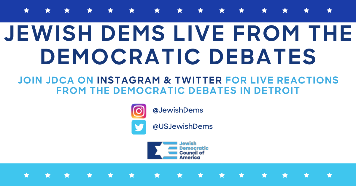 Follow JDCA on social media to keep up with the Democratic debates
