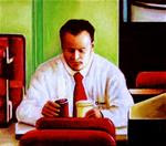 Burger King- Painting Of Man Eating At Burger King - Posted on Wednesday, December 31, 2014 by Gerard Boersma