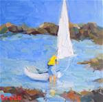 Maine Sail With Figure - Posted on Sunday, January 18, 2015 by Rita Brace