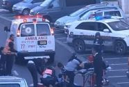 Medics evacuate the dead and injured after attack on Har Nof synagogue Tuesday morning.