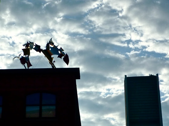 Sculpture on the rooftop in Montreal.