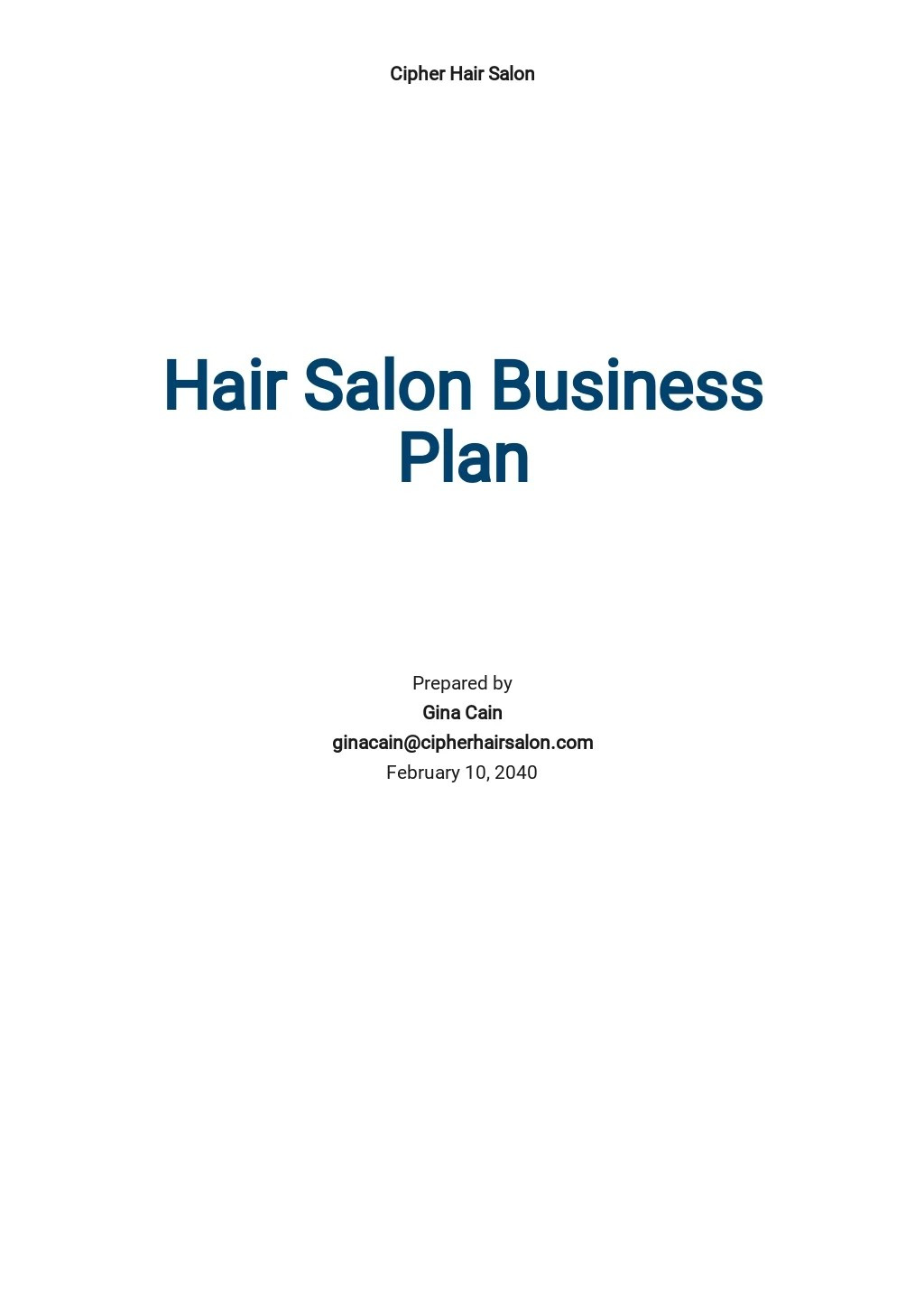 Hair Extension Business Plan Template in Google Docs, Word, Apple Pages