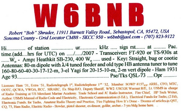 W6BNB -
            Robert L. Shrader