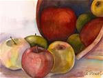 8.5x11 Watercolor Apples Fall Basket Fruit Original SFA Penny Lee StewArt - Posted on Friday, November 28, 2014 by Penny Lee StewArt