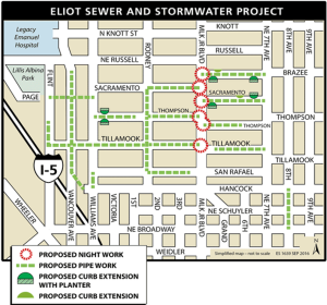 Map of the Eliot Sewer and Stormwater Project