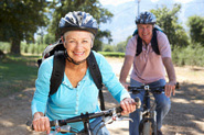 senior couple bike ride