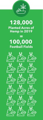128,000 Acres of Hemp Planted in the US in 2019 Equivalent to 100,000 Football Fields 128,000 Acres of Hemp Planted in the US in 2019 Equivalent to 100,000 Football Fields