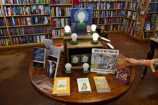 A display celebrating Banned Book Week at Poisoned Pen Bookstore, September 24, 2019.