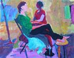 Two Women Seated - Posted on Monday, March 23, 2015 by Christine Parker