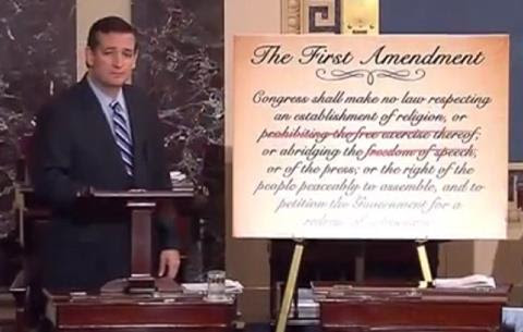 EPIC SPEECH: Ted Cruz vs. 49 Senate Democrats Who Voted to Repeal the First Amendment