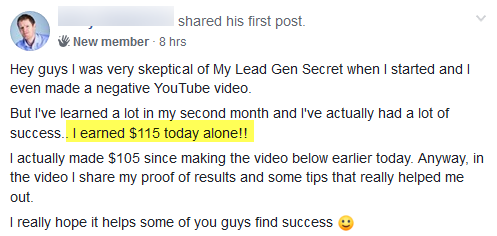 My Lead Gen Secret Results