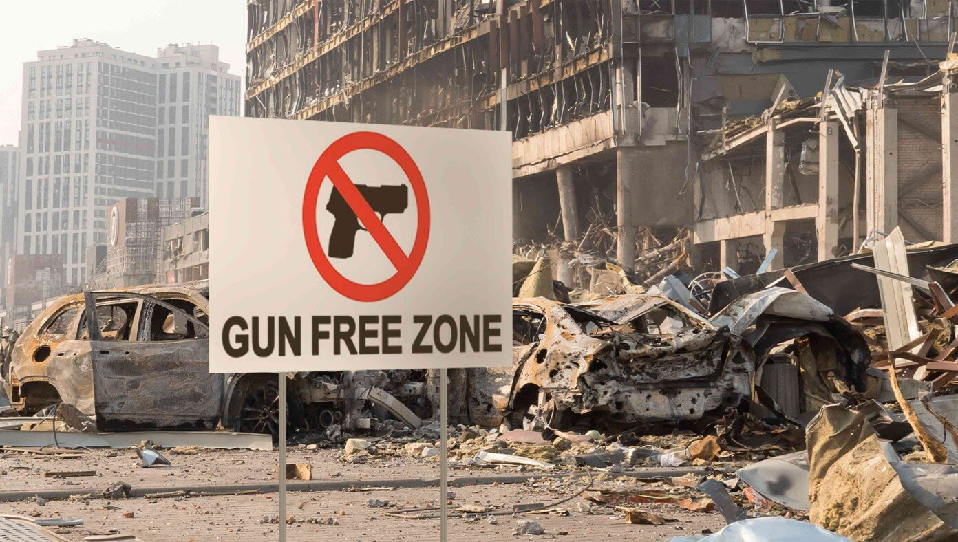 War Solved: United States Puts Up Gun-Free Zone Sign In Ukraine