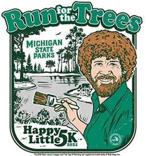 Run for the Trees / Happy Little 5K graphic with Bob Ross