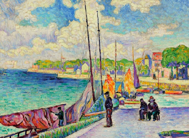 1906, Petit port, pecheurs et bateaux au quai (630x460, 457Kb)